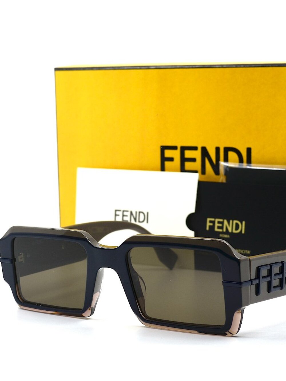 FENDI FE40073U 50E SHINYBROWN MEN'S AUTHENTIC SUNGLASSES MADE IN ITALY NEW